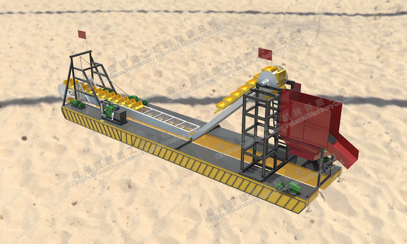 链斗式溜槽淘金船