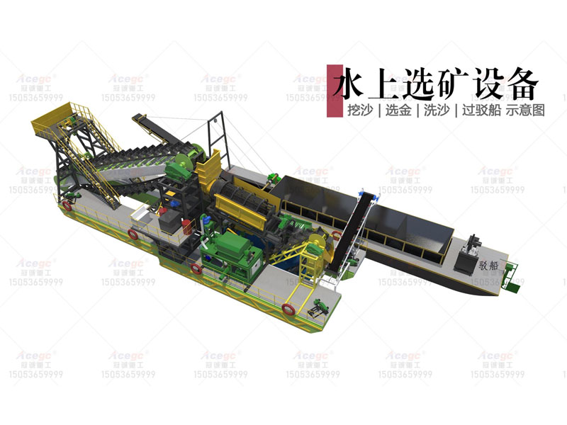 挖沙选金洗沙过驳淘金船