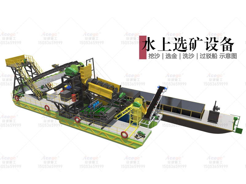 挖沙选金洗沙过驳淘金船